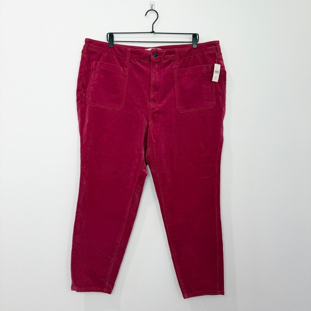 NWT Anthropologie Pilcro High Rise Skinny Corduroy Plus Rose Pink Size 22 W